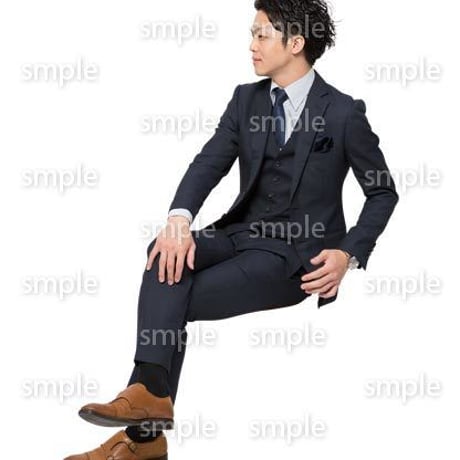 Cutout People　座る　男性　LL_002