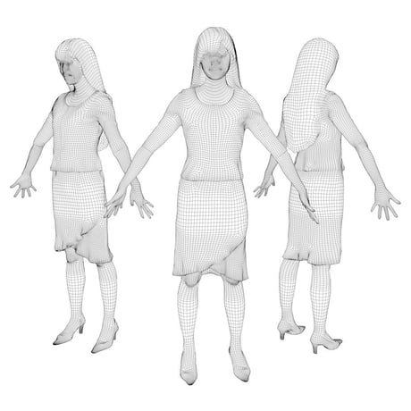 3D人モデルAポーズ　076_Yui