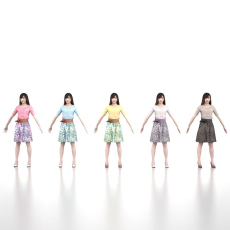 3D人モデルAポーズ　078_Yui