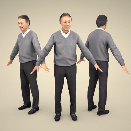 3D人モデルAポーズ　048_Ken