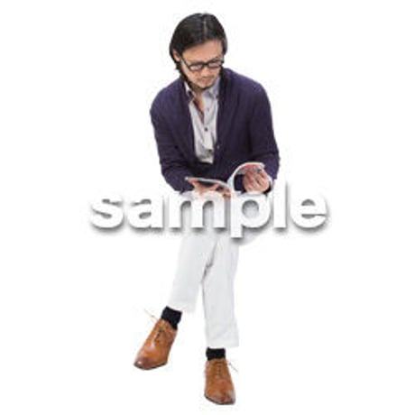 Cutout People　座る　男性　LL_211
