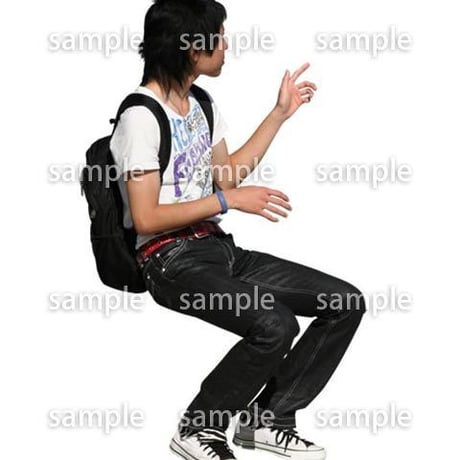 人物切抜き素材　座る人編　H_295