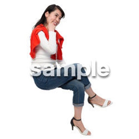 Cutout People　座る女性　KK_268