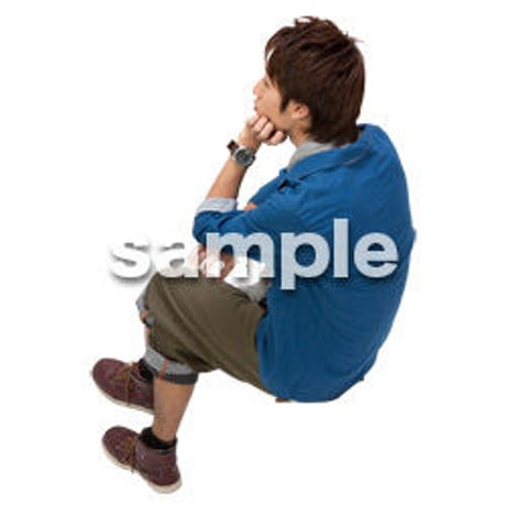Cutout People　鳥瞰　座る男性 　FF_429