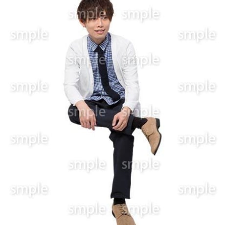 Cutout People　座る　男性　LL_356