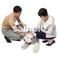Cutout People　犬の散歩　II_487