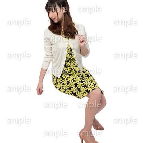 Cutout People　座る女性　KK_292