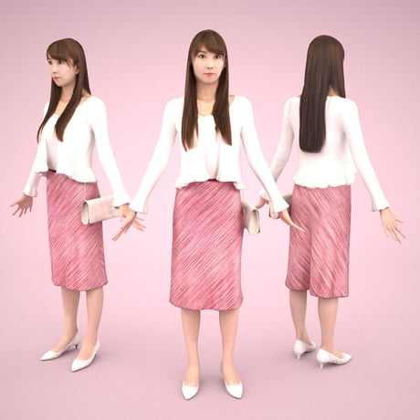 3D人モデルAポーズ　006_Rika