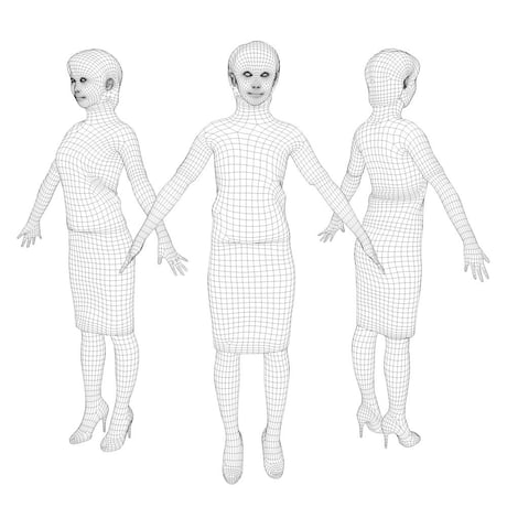 3D人モデルAポーズ　026_Haru