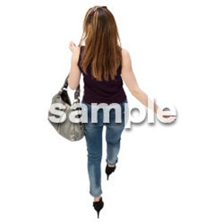 Cutout People　鳥瞰　人物 女性　FF_345