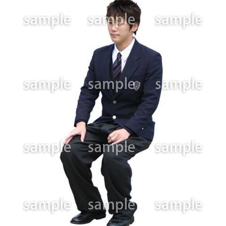 人物切抜き素材　座る人編　H_576
