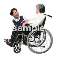 人物切抜き素材　医療・シニア車椅子編　D_300