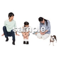 Cutout People　犬の散歩　II_496