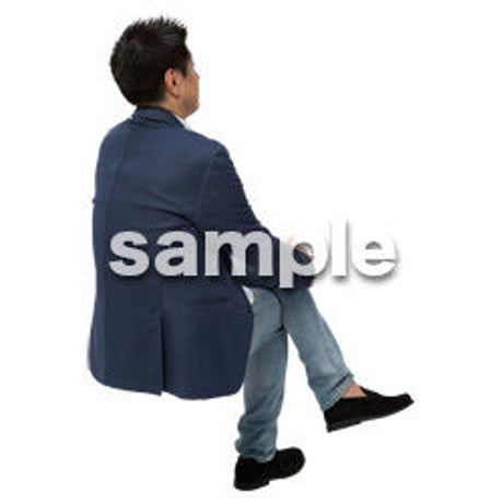 Cutout People　座る　男性　LL_194