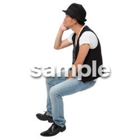 Cutout People　座る　男性　LL_478