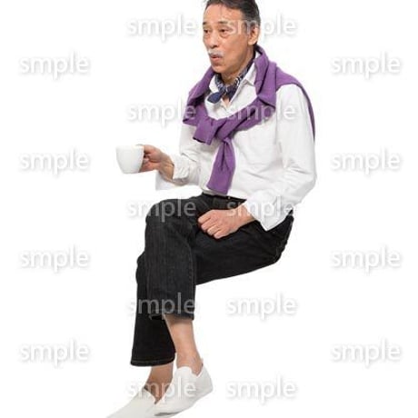 Cutout People　座る　男性　LL_507
