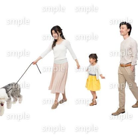Cutout People　犬の散歩　II_442