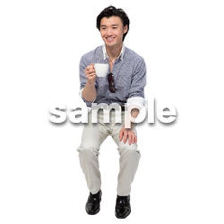 Cutout People　座る　男性　LL_261