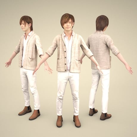 3D人モデルAポーズ　082_Ren