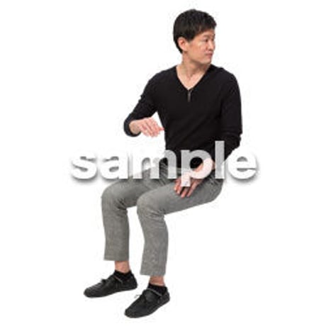 Cutout People　座る　男性　LL_182