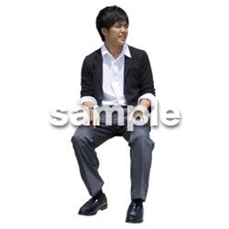 人物切抜き素材　座る人Ⅱ編　Q_409
