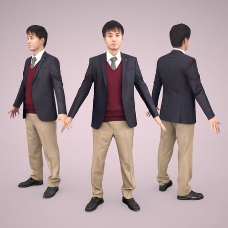 3D人モデルAポーズ　104_Sota