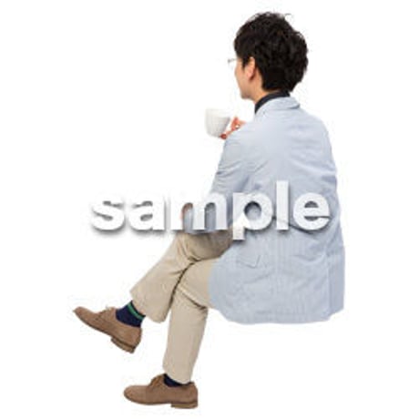 Cutout People　座る　男性　LL_279