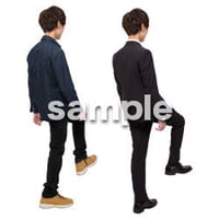 Cutout People　階段を上る動作　JJ_449