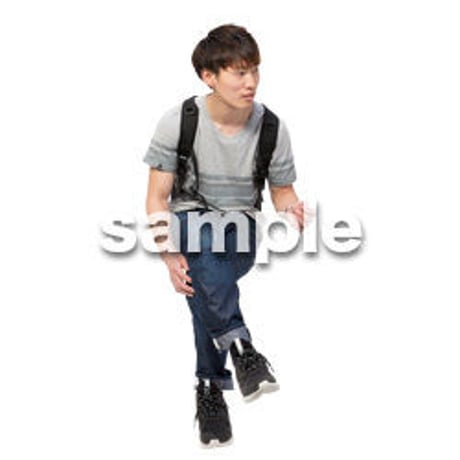 Cutout People　座る　男性　LL_486