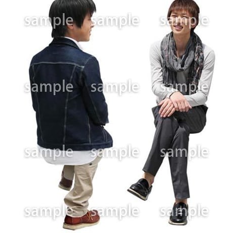 人物切抜き素材　座る人Ⅱ編　Q_081