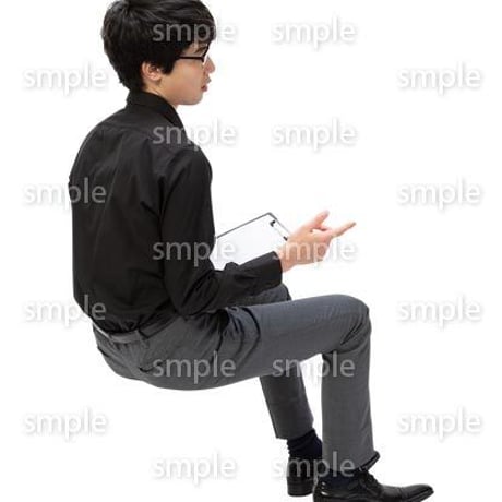 Cutout People　座る　男性　LL_124