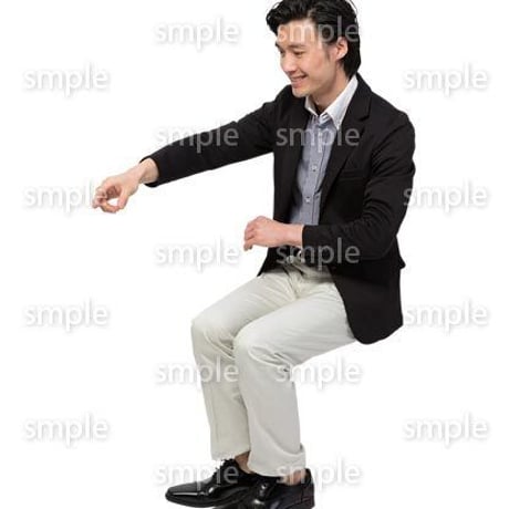 Cutout People　座る　男性　LL_082