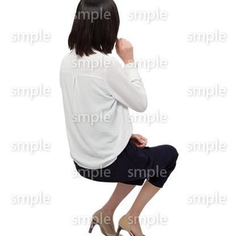 Cutout People　座る女性　KK_154