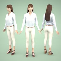 3D人モデルAポーズ　010_Rika