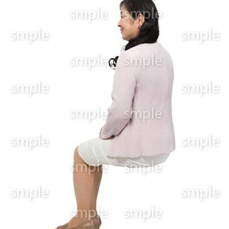 Cutout People　座る女性　KK_429
