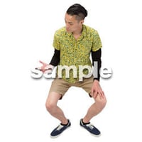 Cutout People　鳥瞰　座る男性 　FF_431