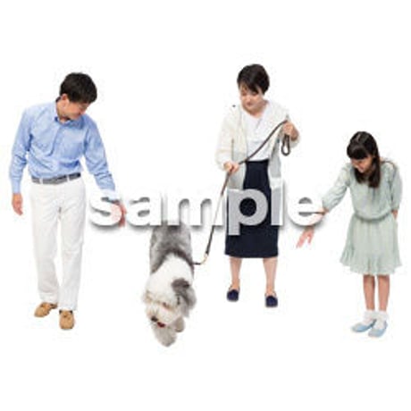 Cutout People　犬の散歩　II_461