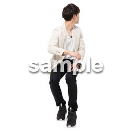Cutout People　座る　男性　LL_341