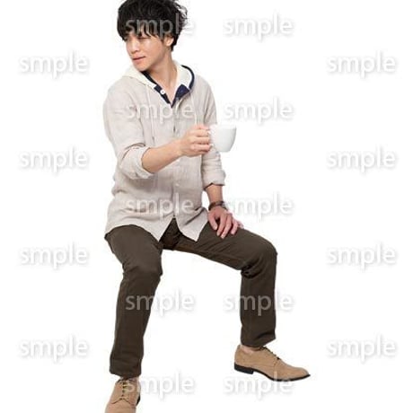 Cutout People　座る　男性　LL_362