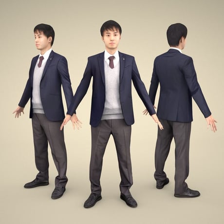 3D人モデルAポーズ　104_Sota