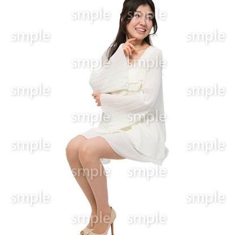 Cutout People　座る女性　KK_087