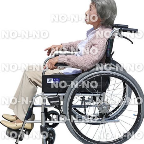 人物切抜きセット☆シニア車いす　1_set041
