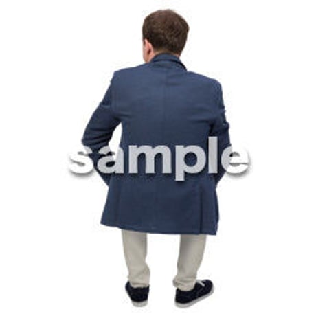 Cutout People　座る　外国人男性　LL_580