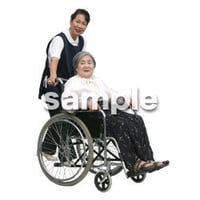 人物切抜き素材　医療・シニア車椅子編　D_284