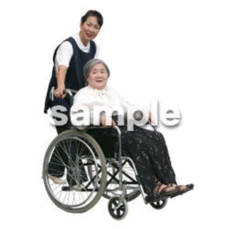 人物切抜き素材　医療・シニア車椅子編　D_284