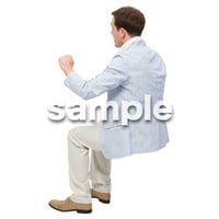 Cutout People　座る　外国人男性　LL_590