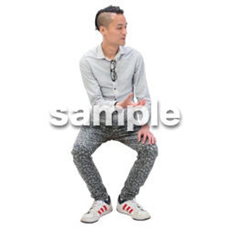 Cutout People　座る　男性　LL_451