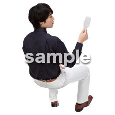 Cutout People　鳥瞰　座る男性 　FF_415