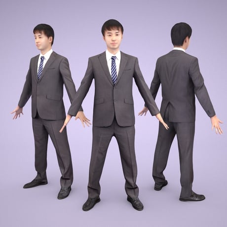 3D人モデルAポーズ　102_Sota