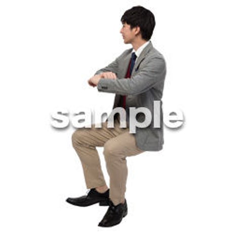 Cutout People　座る　男性　LL_227